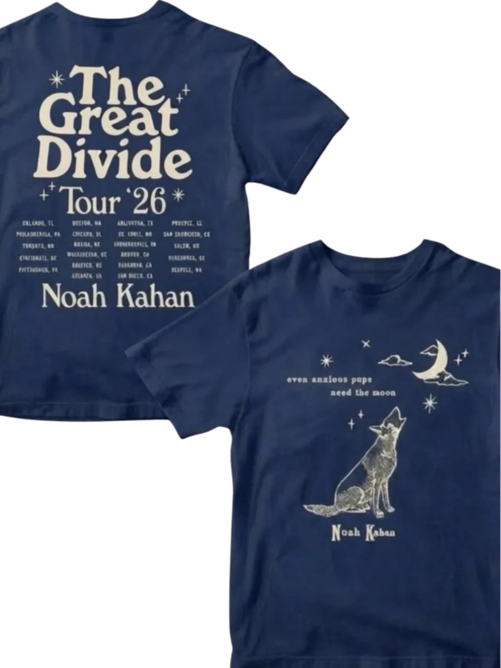 Gildan Navy 'The Great Divide Tour '26' Graphic Tee, NK music shirt